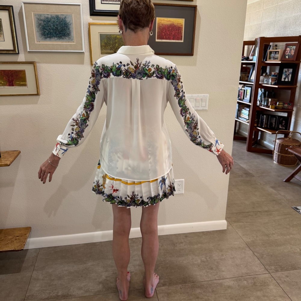 BurryCo Beach Tropical Skirt and blouse Top  Set Xsm-Sm  4 or 6